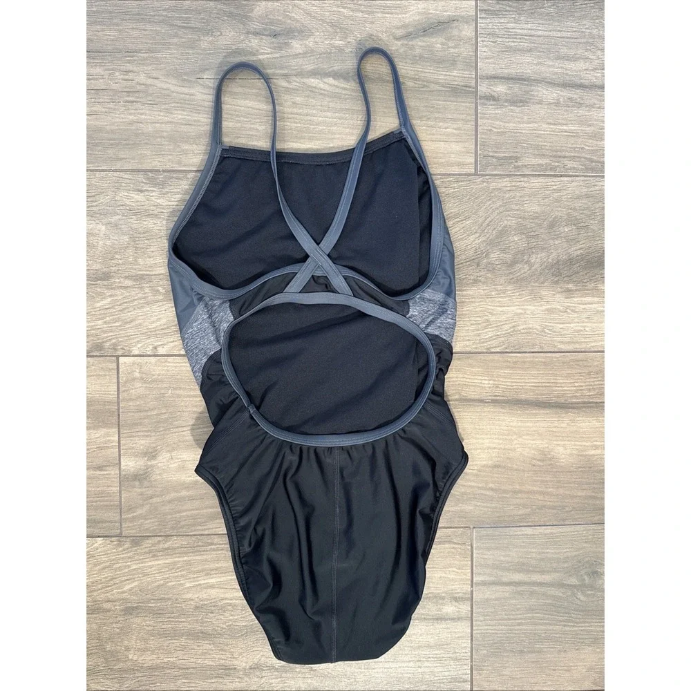 Women's Speedo Pro LT Flyback Training One Piece Swimsuit Black Grey Size 12/38 - Picture 3 of 11
